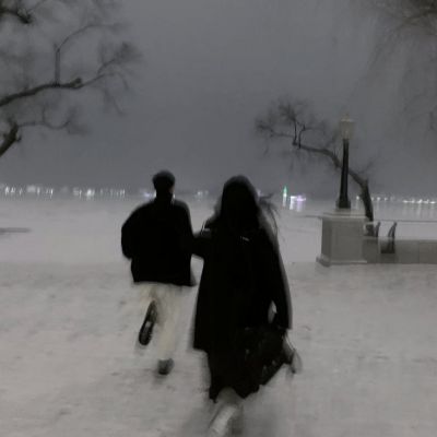 冬天雪景情侣头像