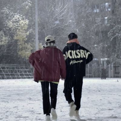 冬天雪景情侣头像