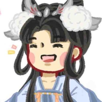 q版手绘情头一男一女可爱图片