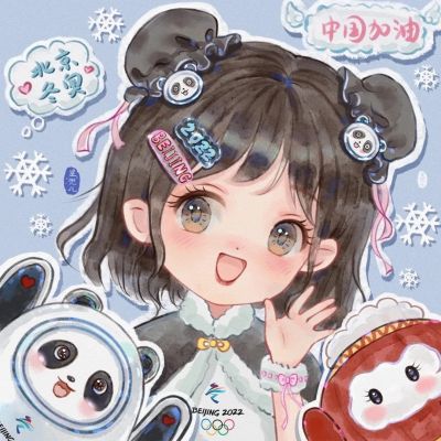 2025北京冬奥冰墩墩雪融融主题闺蜜头像图片