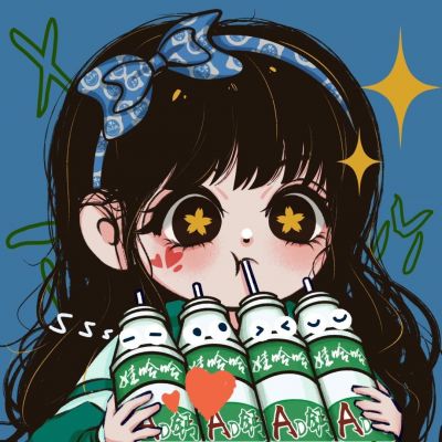 喝娃哈哈手绘萌娃头像图片