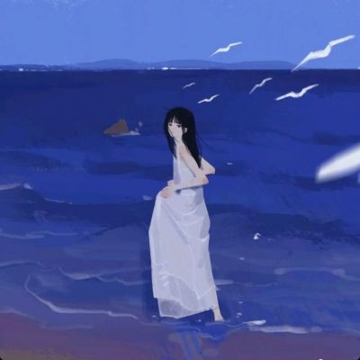 女生动漫克莱因蓝色系头像