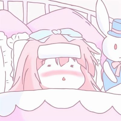 可爱少女心情侣头像手绘一左一右图片
