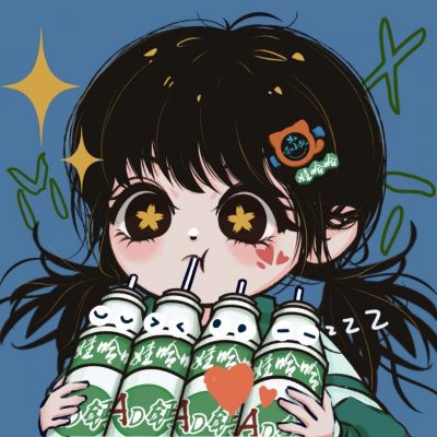 喝娃哈哈手绘萌娃头像图片
