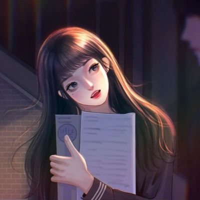手绘学院风情侣头像