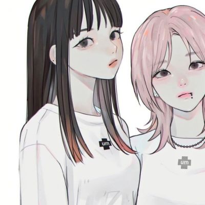 女生头像闺蜜头像手绘超酷高冷图片