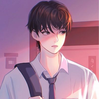 手绘学院风情侣头像
