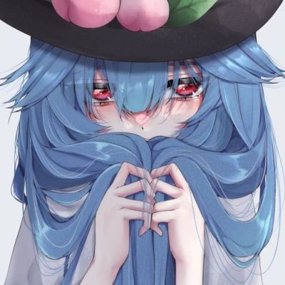 蓝色红眼动漫头像女