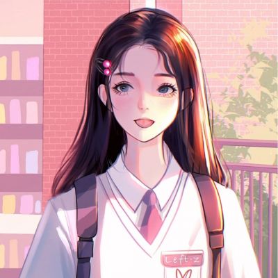 手绘学院风情侣头像