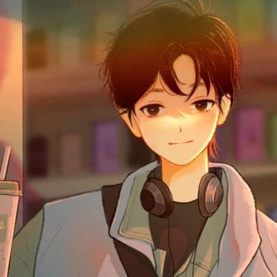 手绘学院风情侣头像