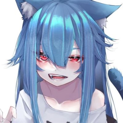 蓝色红眼动漫头像女