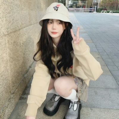 抖音头像戴帽子女
