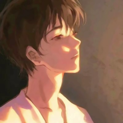 文艺干净男生头像手绘图片