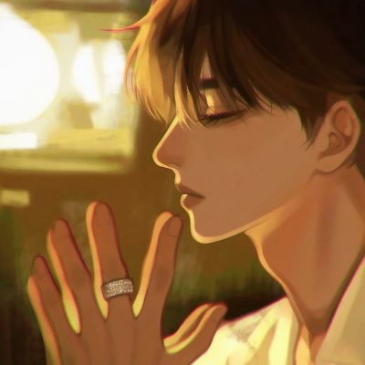 文艺干净男生头像手绘图片