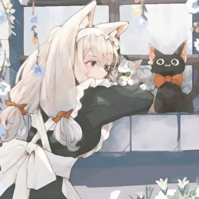 撸猫抱猫动漫女生头像图片