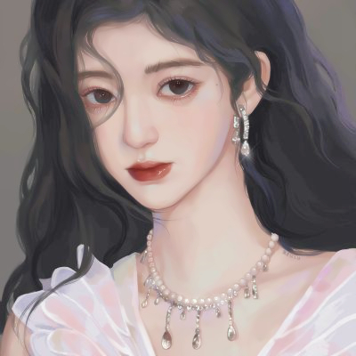 女生头像干净高冷插画