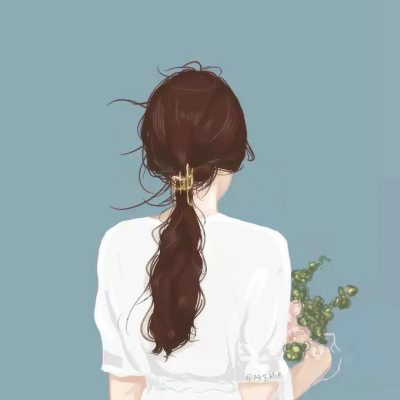 耐看的背影头像手绘女生图片
