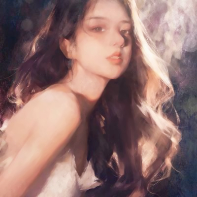 女生头像油画唯美图片