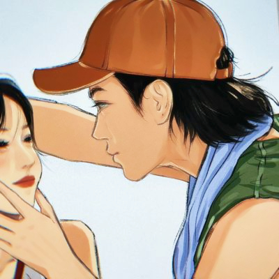 高级手绘情侣头像