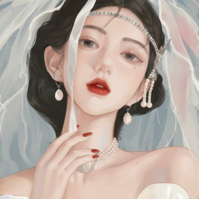 女生头像干净高冷插画