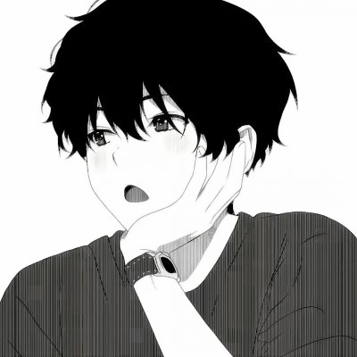 黑白漫画头像男生炫酷帅气高清图片
