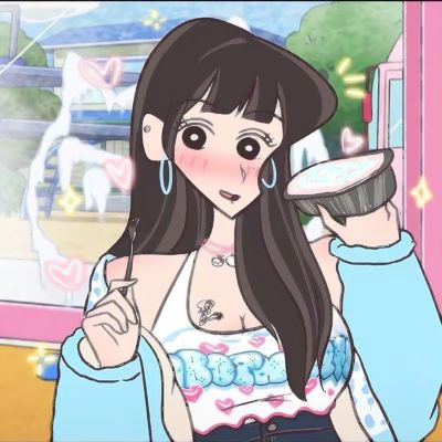 蜡笔小新风辣妹手绘头像