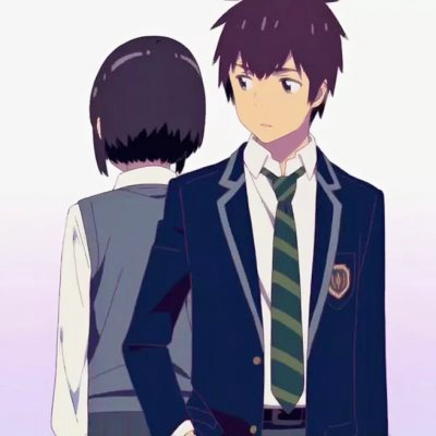 背靠背青春校园动漫情侣头像图片