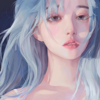女生头像干净高冷插画