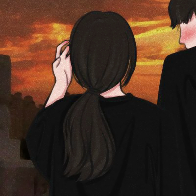 高级手绘情侣头像