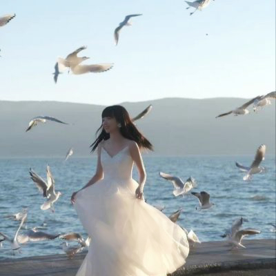 海边唯美意境情侣头像