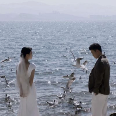 海边唯美意境情侣头像