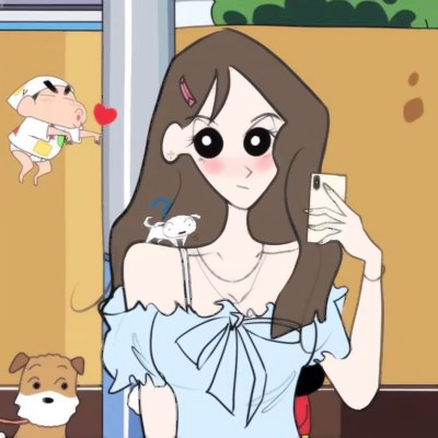 蜡笔小新风辣妹手绘头像