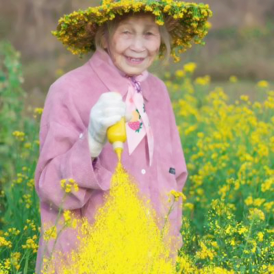 油菜花中老太太微信头像