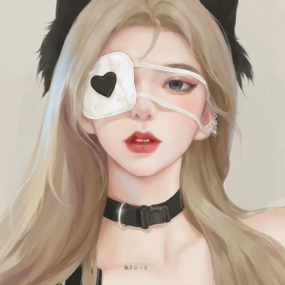 女生头像干净高冷插画