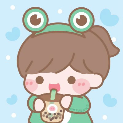 头像卡通女生喝奶茶可爱手绘图片