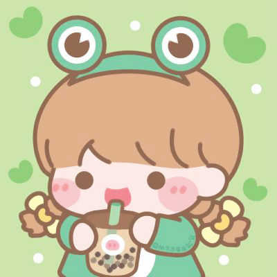 头像卡通女生喝奶茶可爱手绘图片