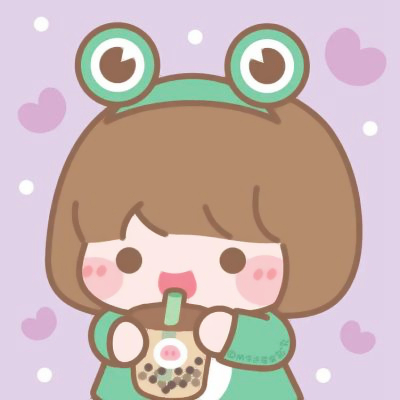头像卡通女生喝奶茶可爱手绘图片