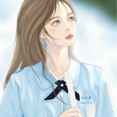 清新女生头像温柔仙气漫画手绘图片