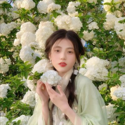 绣球花中女生清新头像图片