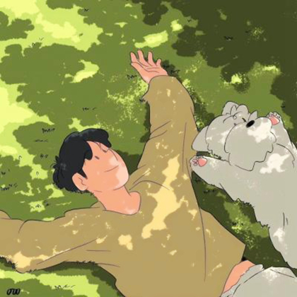 手绘插画简单男生头像图片