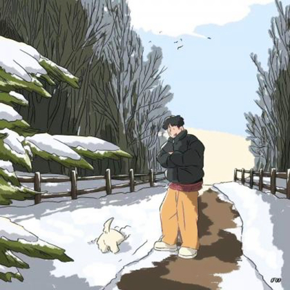 手绘插画简单男生头像图片