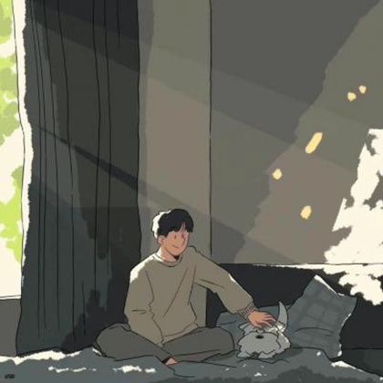 手绘插画简单男生头像图片