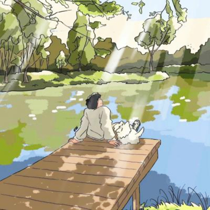 手绘插画简单男生头像图片