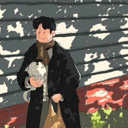 手绘插画简单男生头像图片