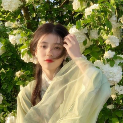 绣球花中女生清新头像图片