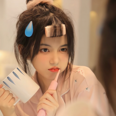 真人女头可爱青春