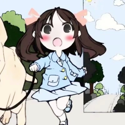 可爱女生遛狗动漫情侣头像图片