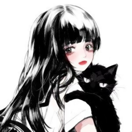 情侣单人抱猫头像
