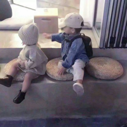 微信一左一右真人萌娃情头图片