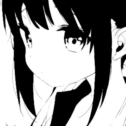 黑白漫画风头像女可爱卡通高清图片